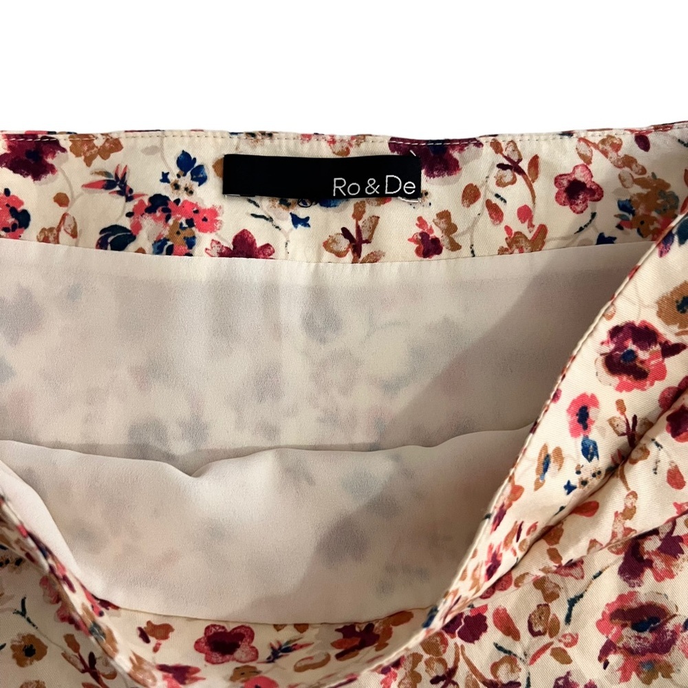 Ro & De High Waisted Floral Zip Up Skirt S - Picture 9 of 12